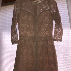 LIKE NEW! Boutique Light Pink w/ Sparkle/Shimmer Long Sleeve Romper - Large